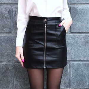 'Heidi' Faux Leather Skirt